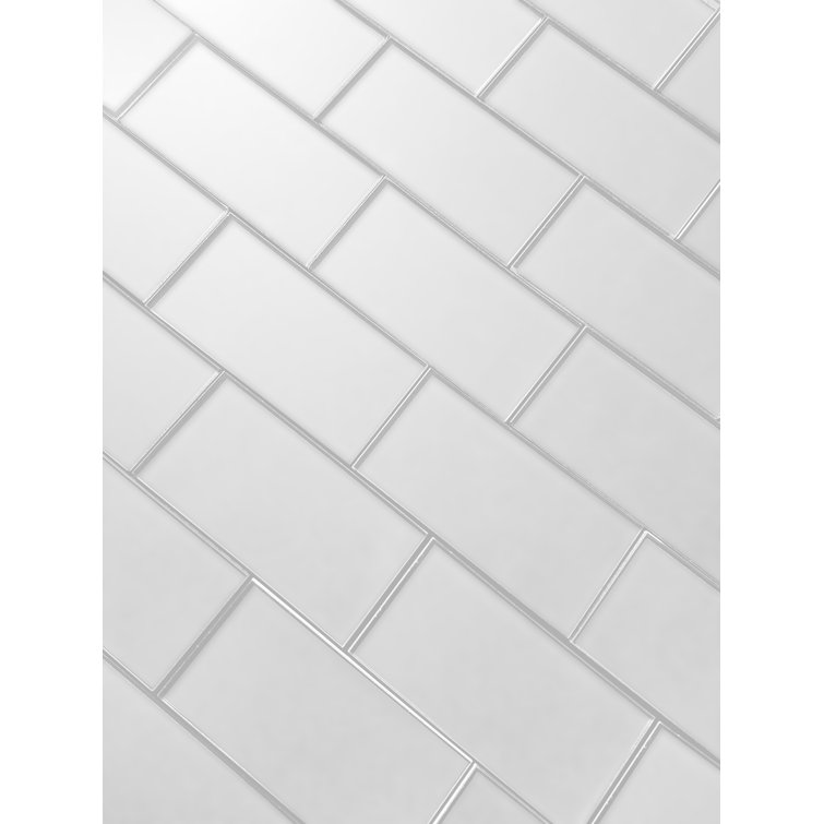 Forever Matte White Glass Subway Wall Tile 3" x 6"