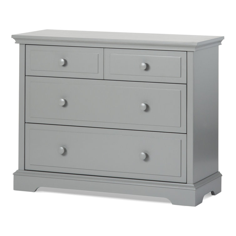 Cool Gray 3-Drawer Nursery Dresser with English Dovetail Construction