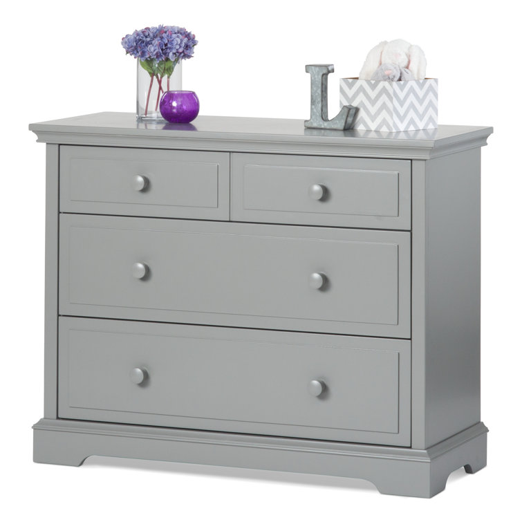 Cool Gray 3-Drawer Nursery Dresser with English Dovetail Construction
