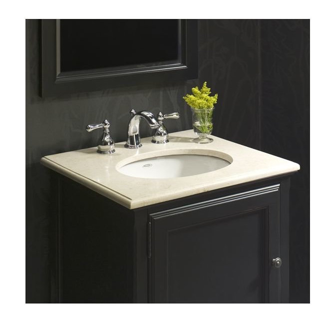 Ovalyn White Ceramic Oval Bathroom Sink with Overflow