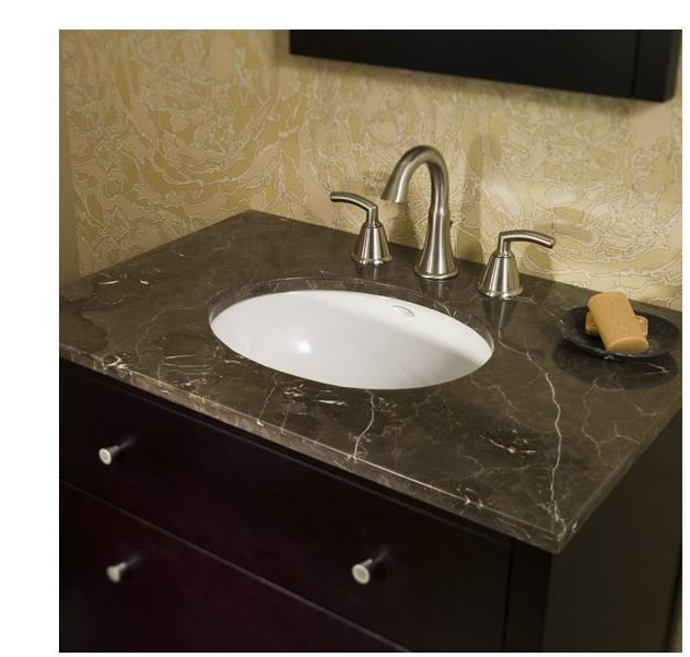 Ovalyn White Ceramic Oval Bathroom Sink with Overflow