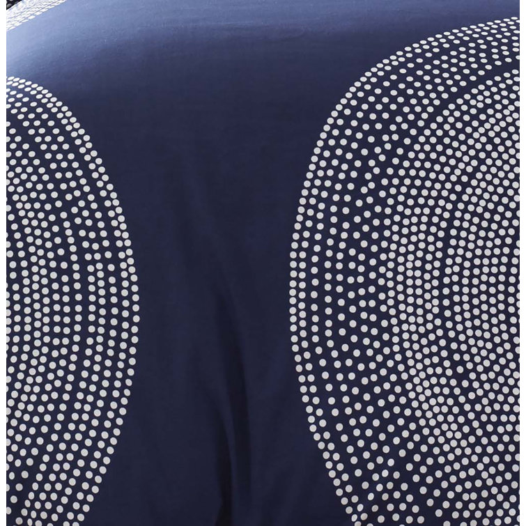 Navy and White Cotton King Duvet Cover Set