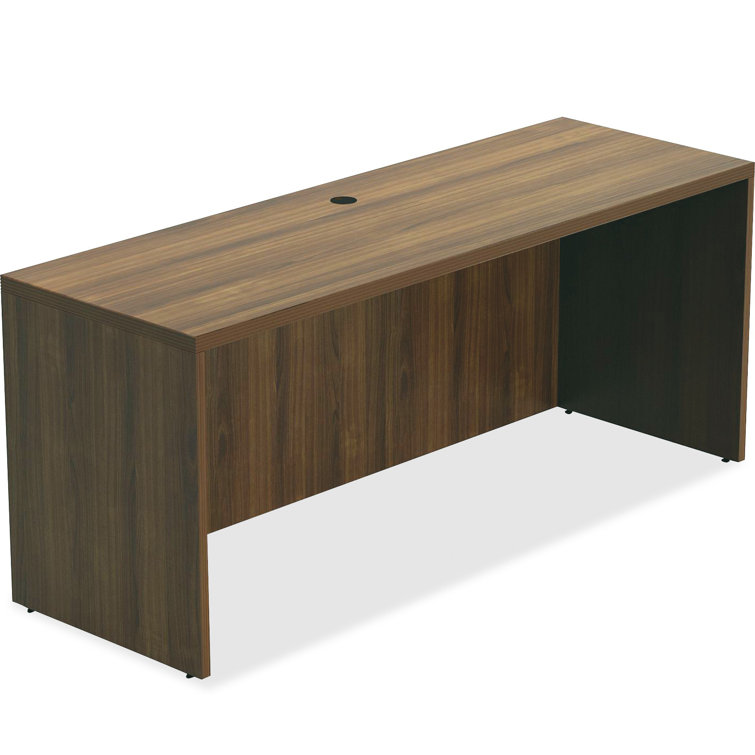 Contemporary Walnut Laminate 62'' Office Credenza with Filing Cabinet