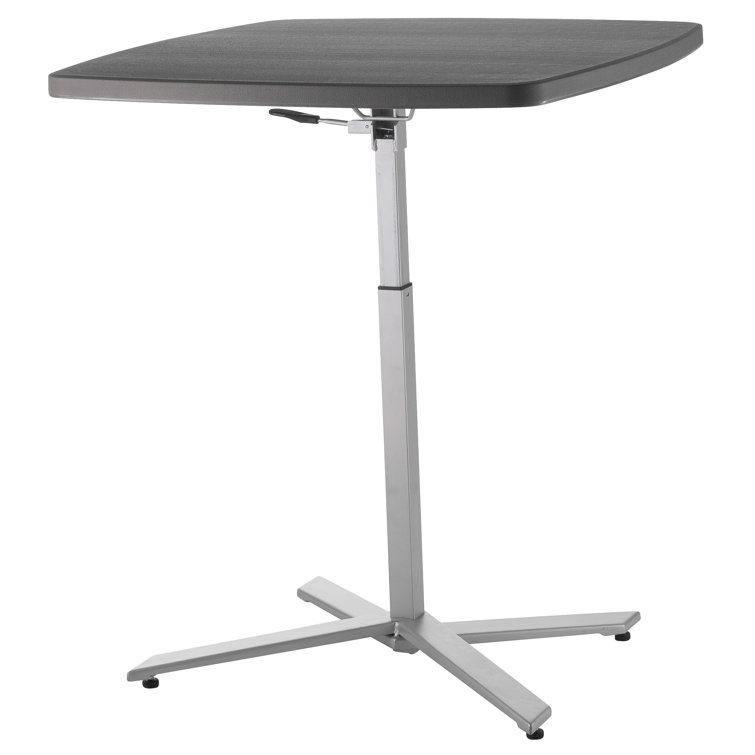Charcoal Slate Contemporary Adjustable Bar Height Cafe Table