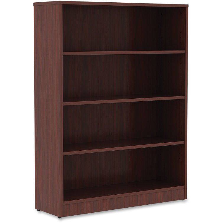 Adjustable Mahogany 48" 4-Shelf Bookcase with Laminate Finish
