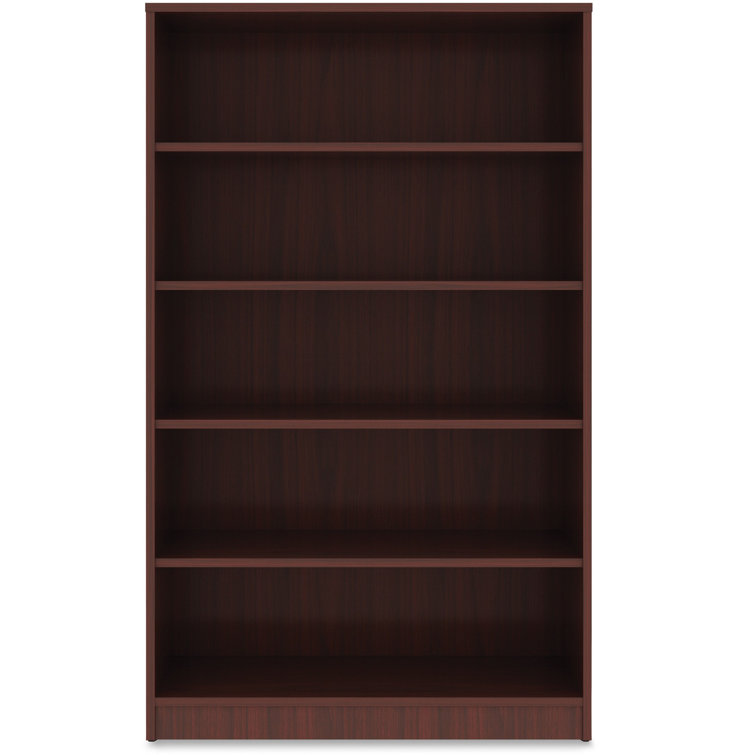 Contemporary Mahogany 5-Shelf Adjustable Bookcase