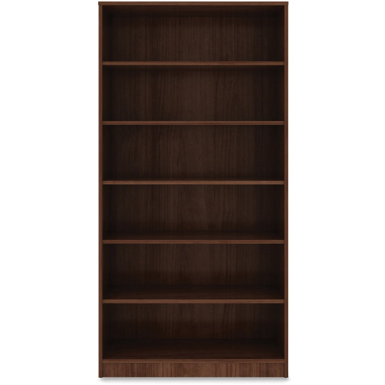 Contemporary Walnut Laminate Adjustable 6-Shelf Bookcase