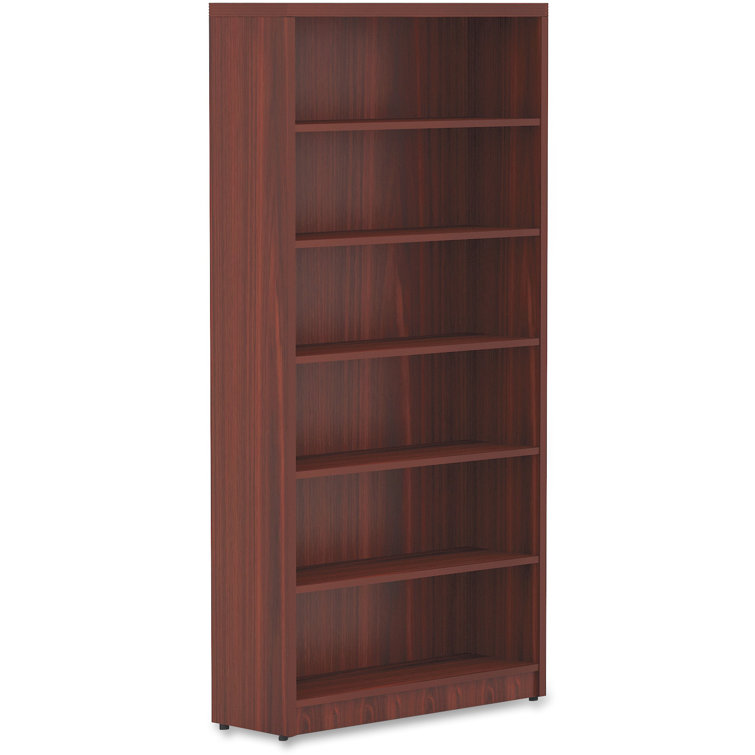 Mahogany Laminate 6-Shelf Tall Office Bookshelf