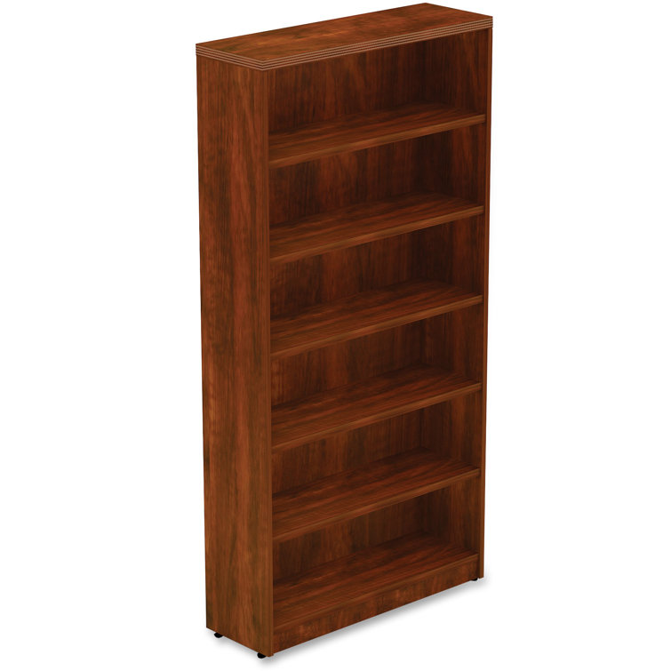 Mahogany Laminate 6-Shelf Tall Office Bookshelf