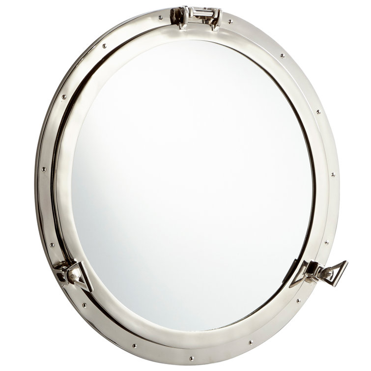 Contemporary Seeworthy 28" Silver Porthole Bathroom Mirror
