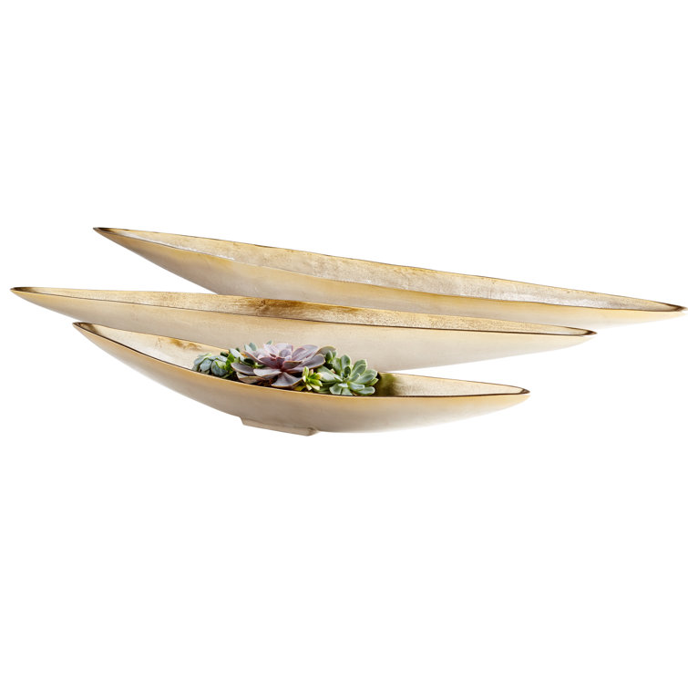 Medium Gold and Silver Aluminum Decorative Tray
