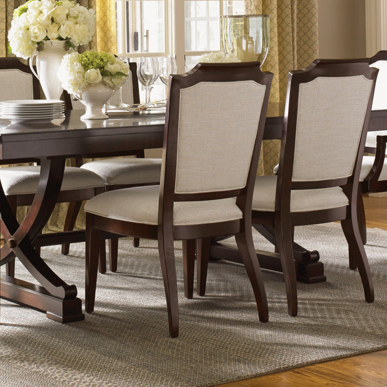 Transitional Ivory Upholstered Wood Side Chair 20.5"