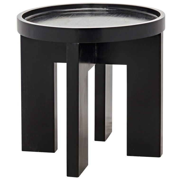 Gavin Hand-Rubbed Black Mahogany Round Side Table