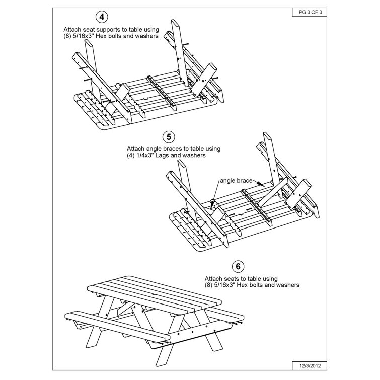 Mahogany 72" Durable Outdoor Picnic Table with Built-in Benches