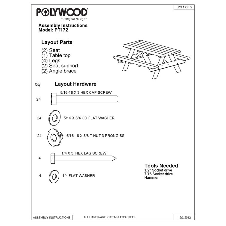 Mahogany 72" Durable Outdoor Picnic Table with Built-in Benches
