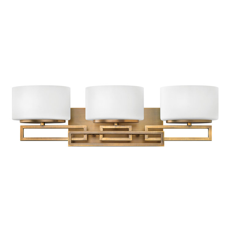 Elegant Brushed Bronze 3-Light Vanity with Etched Opal Glass
