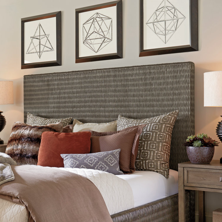 Queen-Sized Driftwood Isle Woven Metal and Rattan Panel Headboard