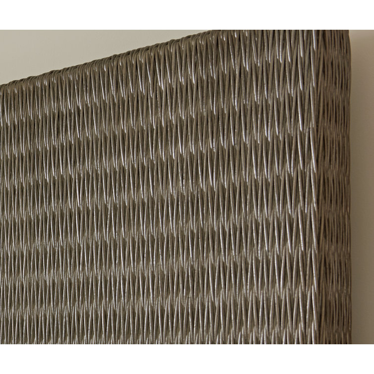 Gray Woven Rattan King Platform Bed with Headboard