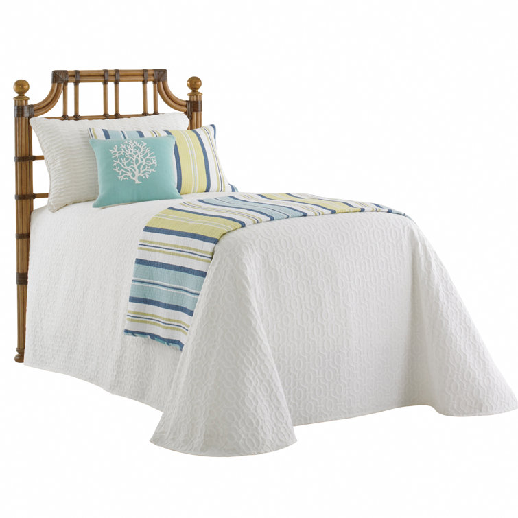 Twin Palms Leather-Wrapped Bamboo Twin Headboard in Gold Leaf