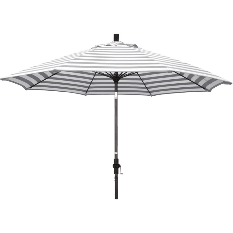 9 ft Black Olefin Octagonal Market Umbrella with Bronze Metal Pole