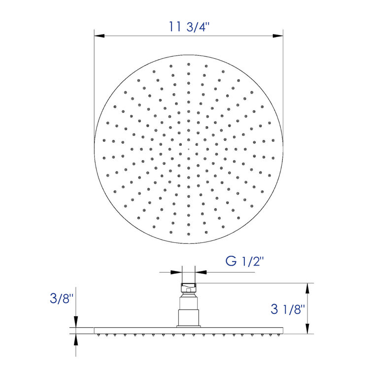 Rain Fixed Shower Head 1.8 GPM GPM with Temperature-based LED