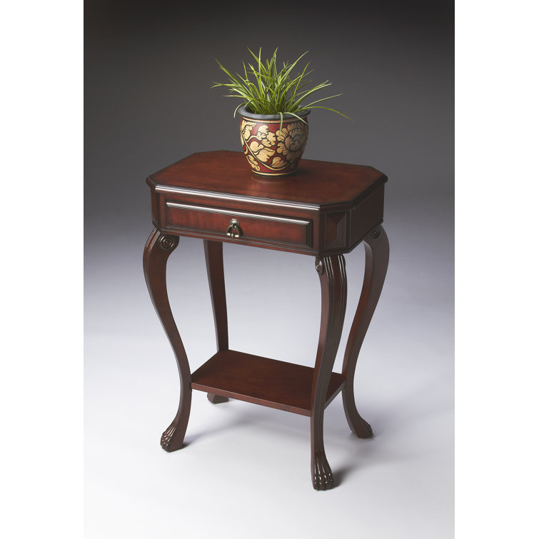 Cherry Poplar Wood Console Table with Storage