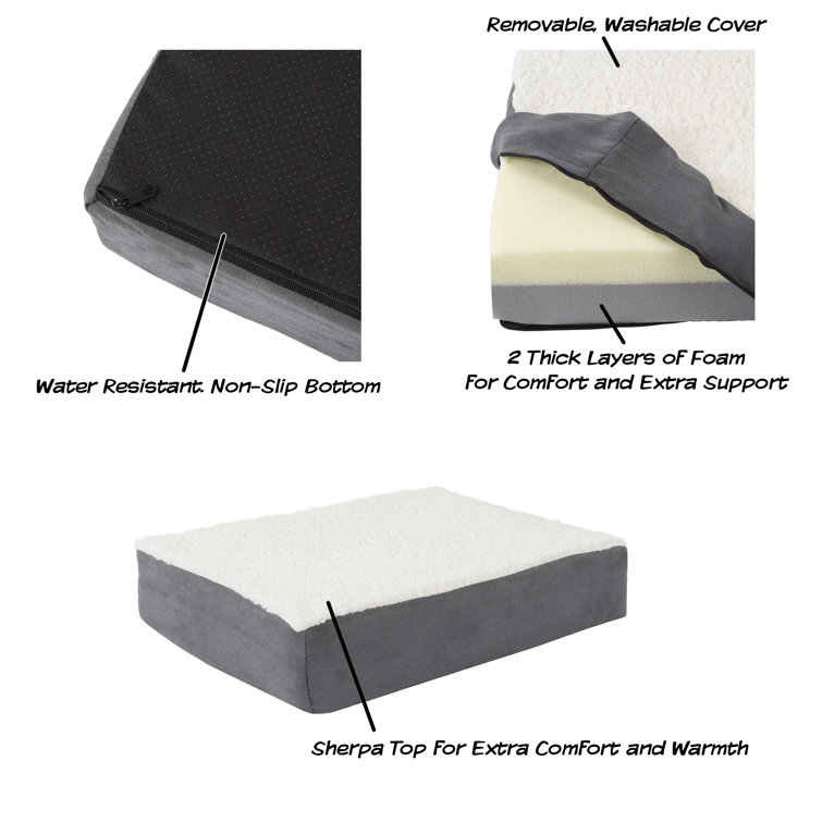 Small Gray Orthopedic Memory Foam Pet Bed