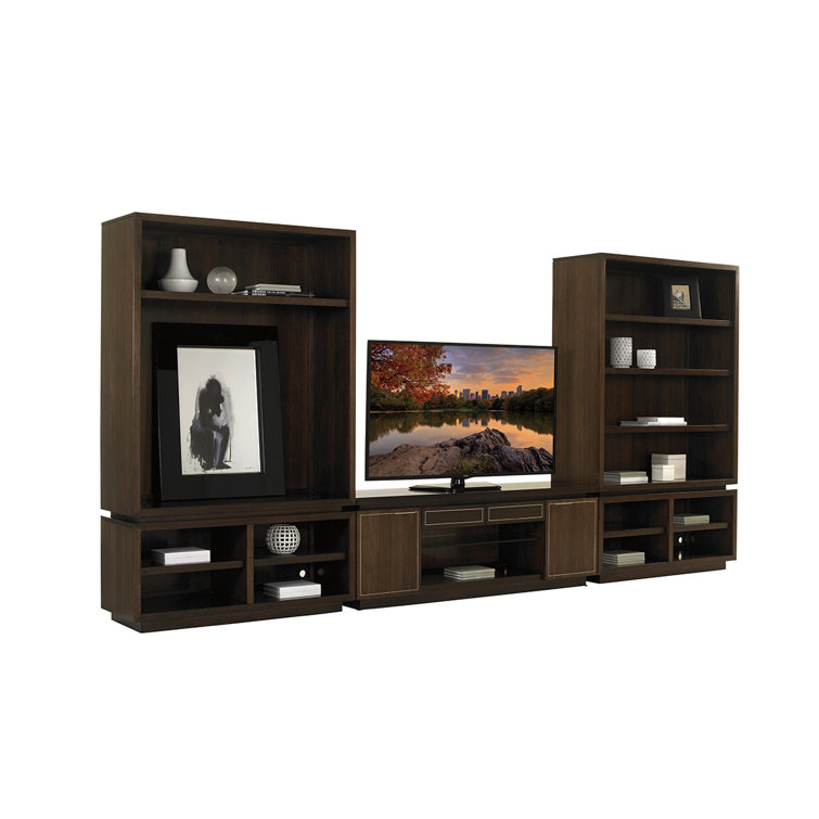 Transitional Thurston Adjustable Brown Walnut Bookcase