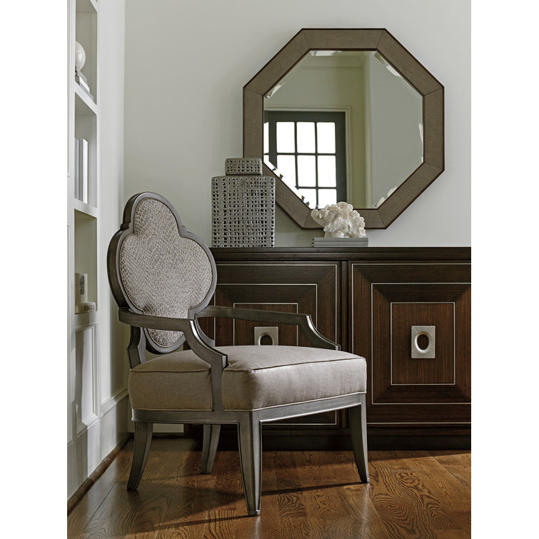 Transitional Brown Walnut Octagonal 36" Mirror