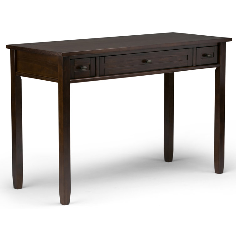 Tobacco Brown Solid Wood Writing Desk with Keyboard Tray