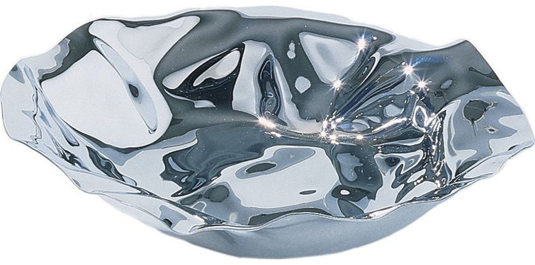 Elegante 27.5cm Polished Stainless Steel Round Decorative Bowl