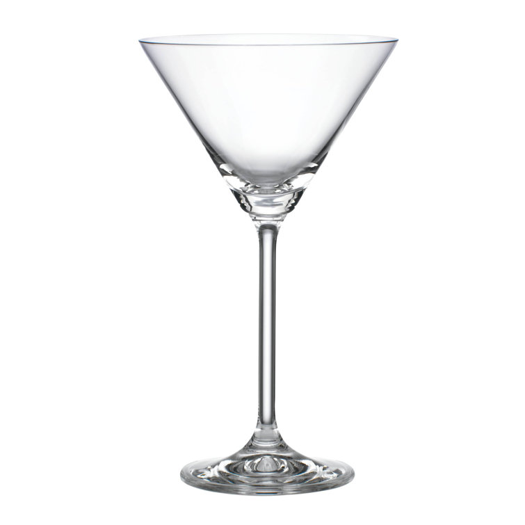 Elegant Clear European Glass Martini Set, 7" Tall