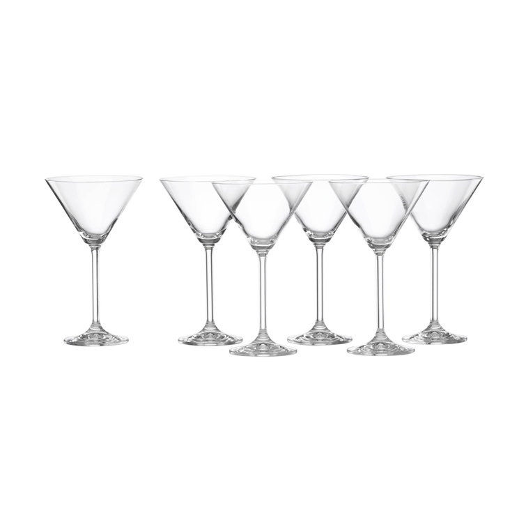 Elegant Clear European Glass Martini Set, 7" Tall
