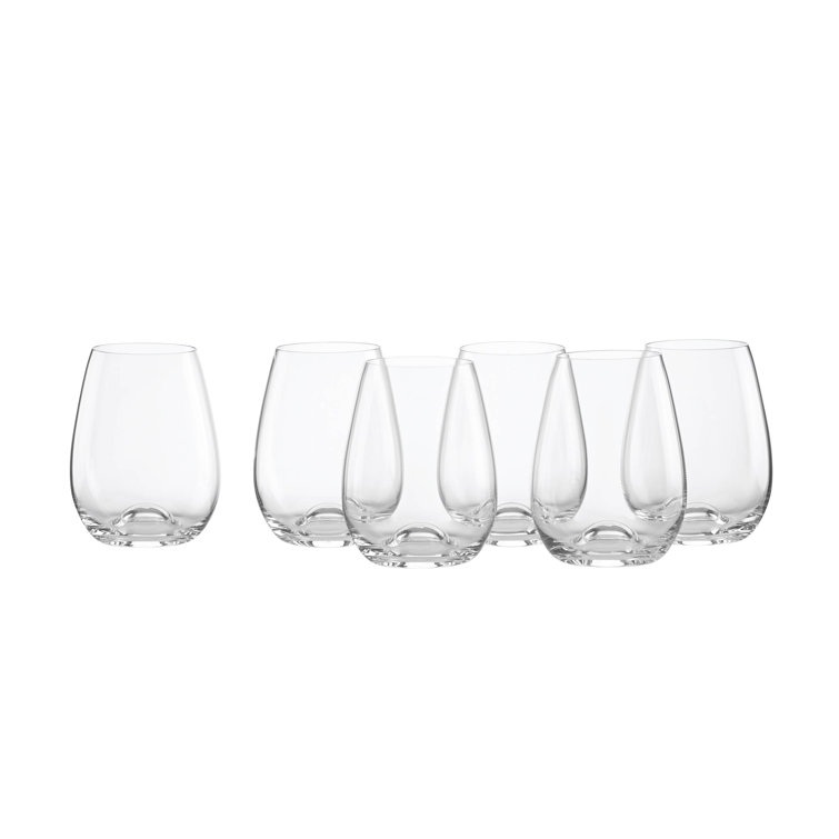 Tuscany Classics Clear Crystal Stemless Wine Glass Set