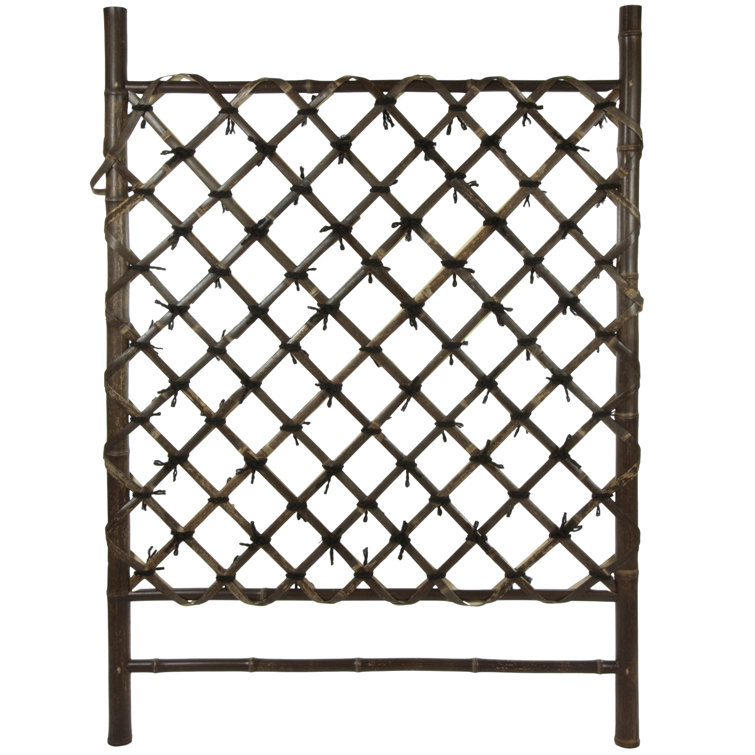 Dark Brown Bamboo Lattice Garden Trellis Panel