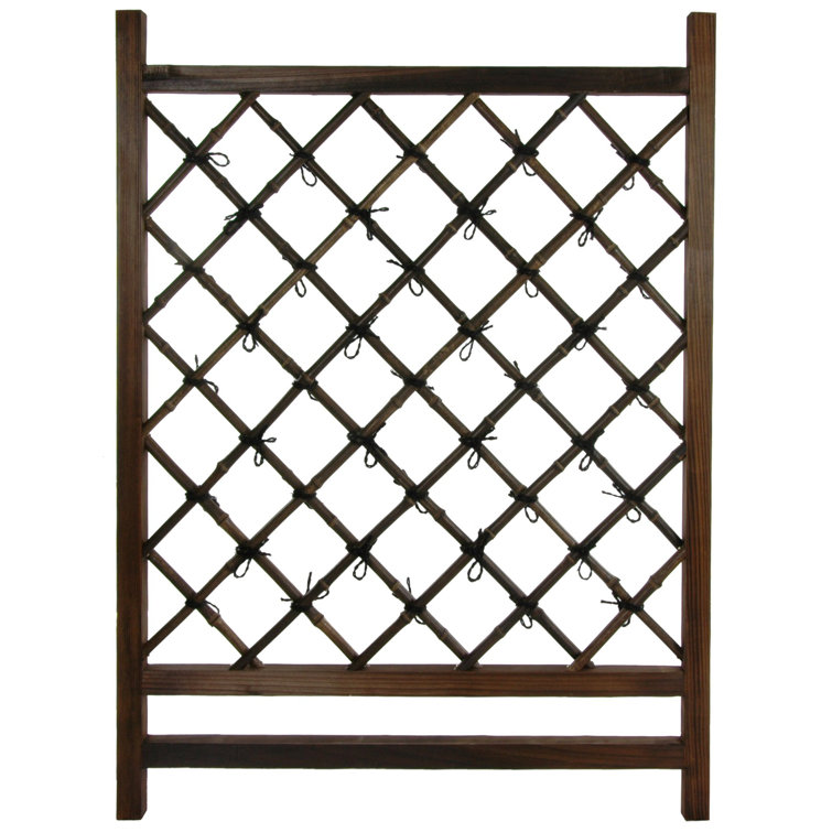 Rustic Brown and Black Wood Lattice Garden Trellis