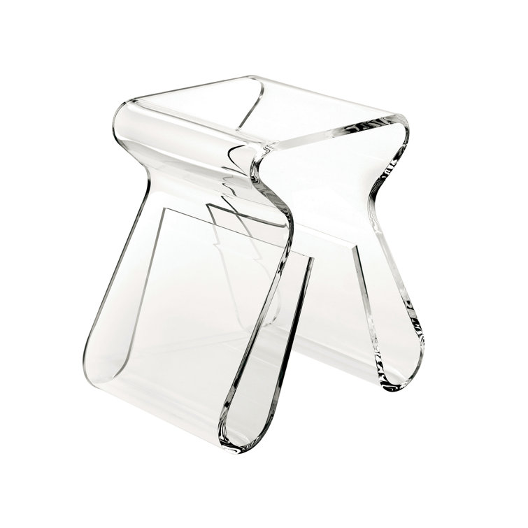 Clear Acrylic Rectangular Side Table with Storage