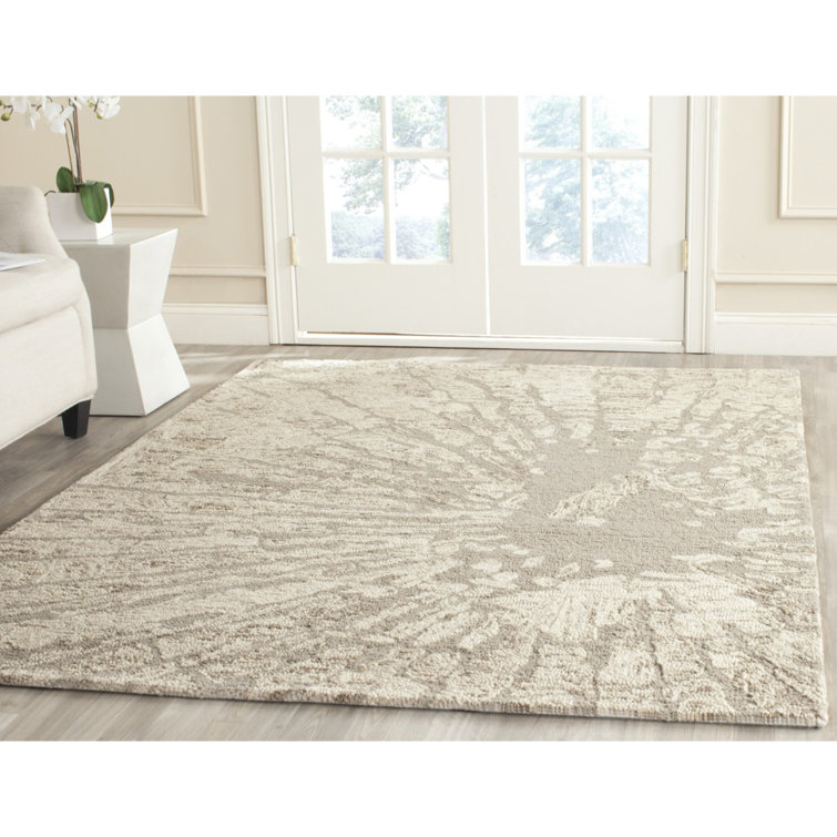 Hand-Tufted Gray Wool Abstract 9' x 12' Rectangular Rug