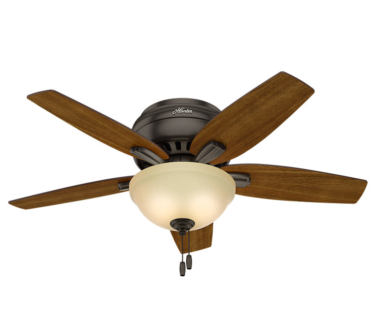 42" Bronze Low Profile Ceiling Fan with LED Light and Remote