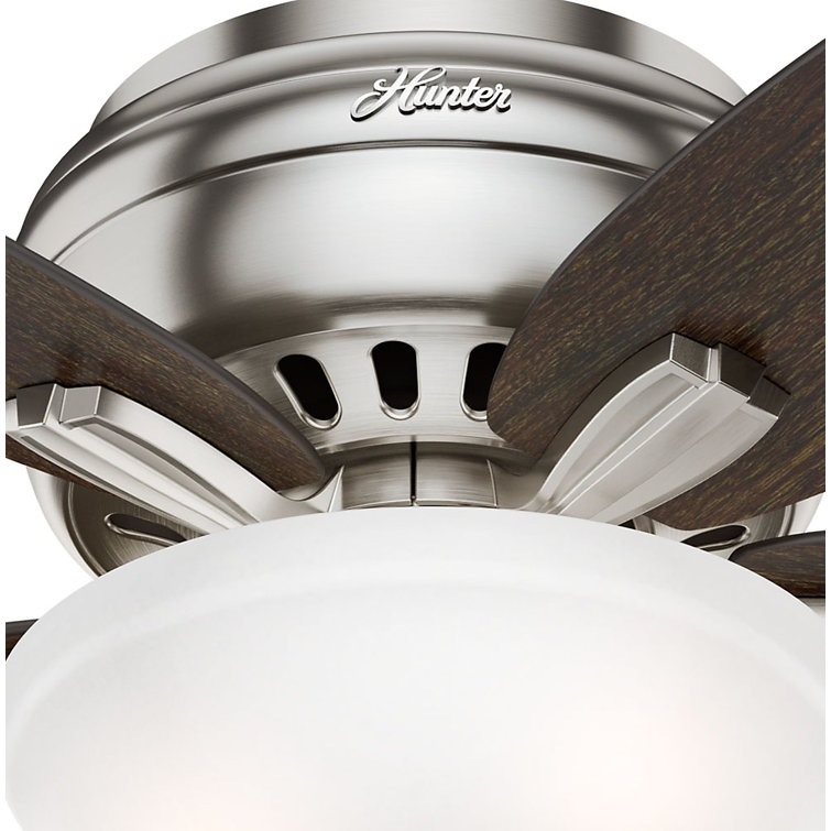Sleek 42" Brushed Nickel Low-Profile Ceiling Fan with LED Light & Remote
