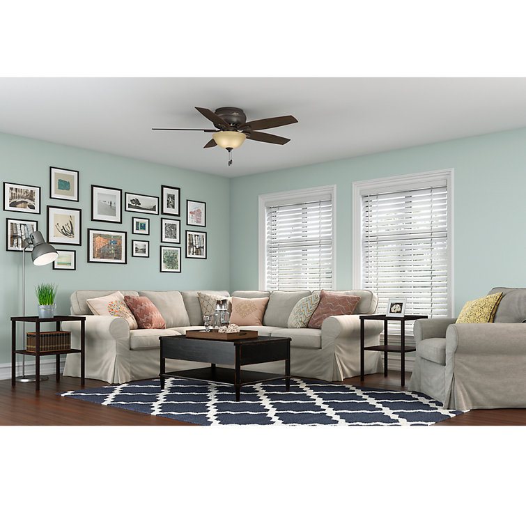 52" Premier Bronze Low Profile Ceiling Fan with LED Light
