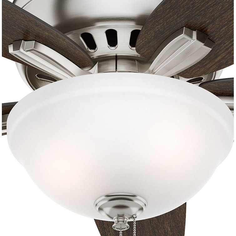 Sleek 42" Brushed Nickel Low-Profile Ceiling Fan with LED Light & Remote
