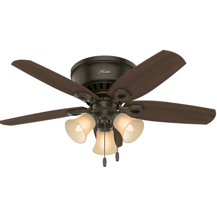 42" Bronze Low Profile Ceiling Fan with LED Light Kit
