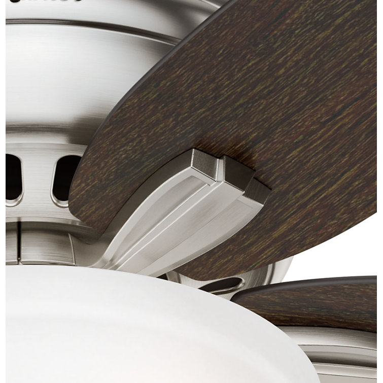 Sleek 42" Brushed Nickel Low-Profile Ceiling Fan with LED Light & Remote