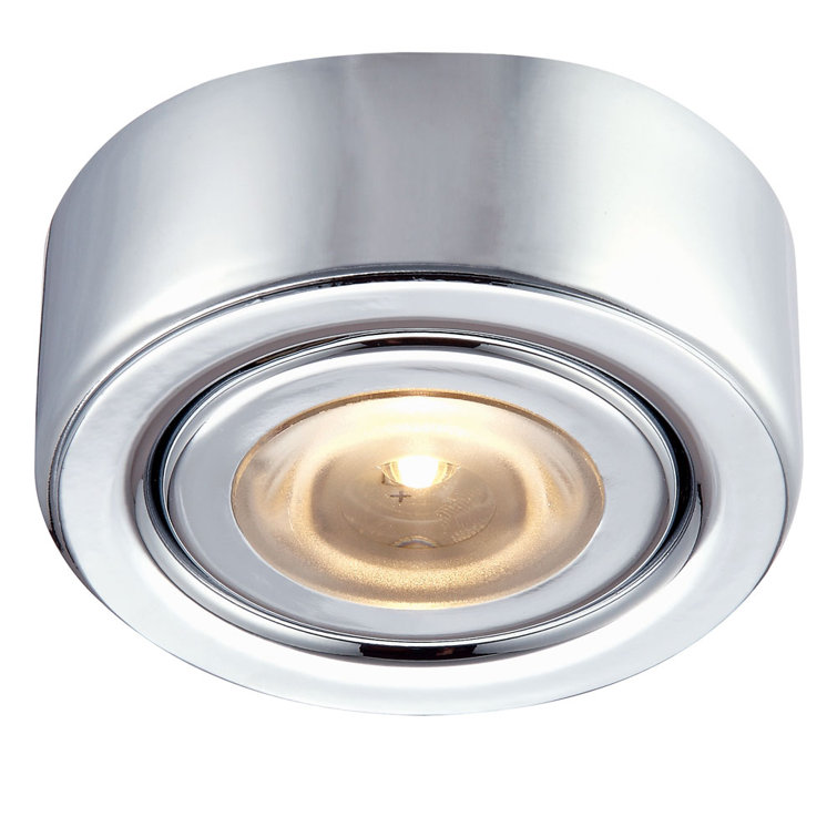 Chrome LED Puck Light with Mounting Ring