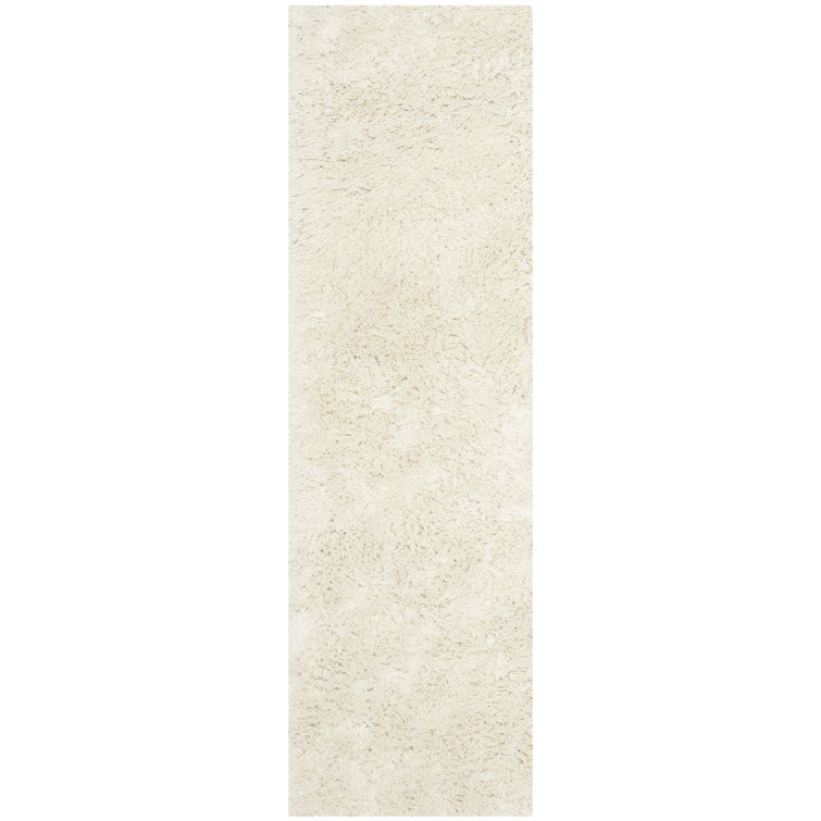 Ivory Hand-Tufted Shag Runner Rug 2'3" x 12'