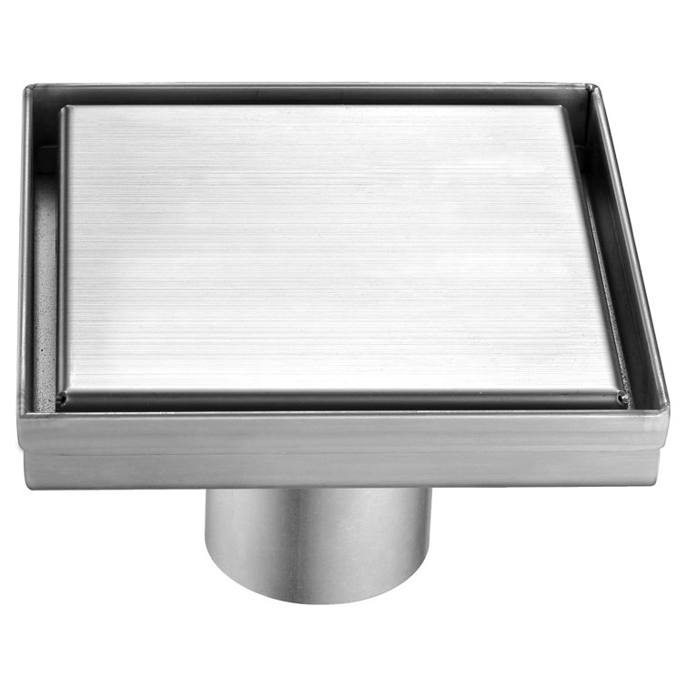 5.25'' Square Polished Stainless Steel Shower Drain