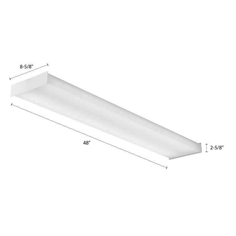 Sleek 4ft White Steel LED Wraparound Light with Acrylic Diffuser