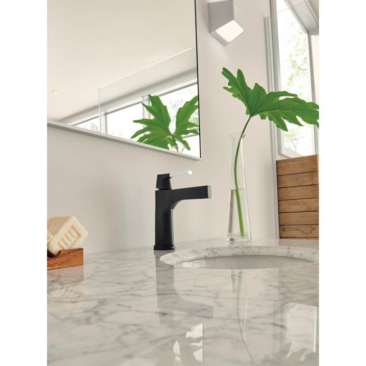 Zura Modern Matte Black Chrome Lever Bathroom Faucet