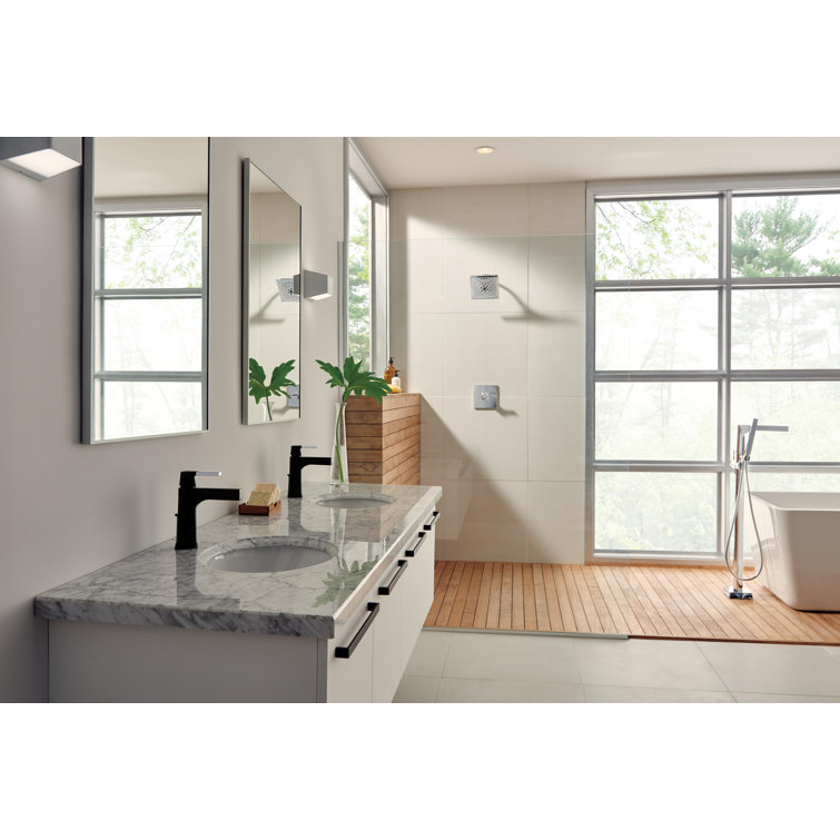 Zura Modern Matte Black Chrome Lever Bathroom Faucet